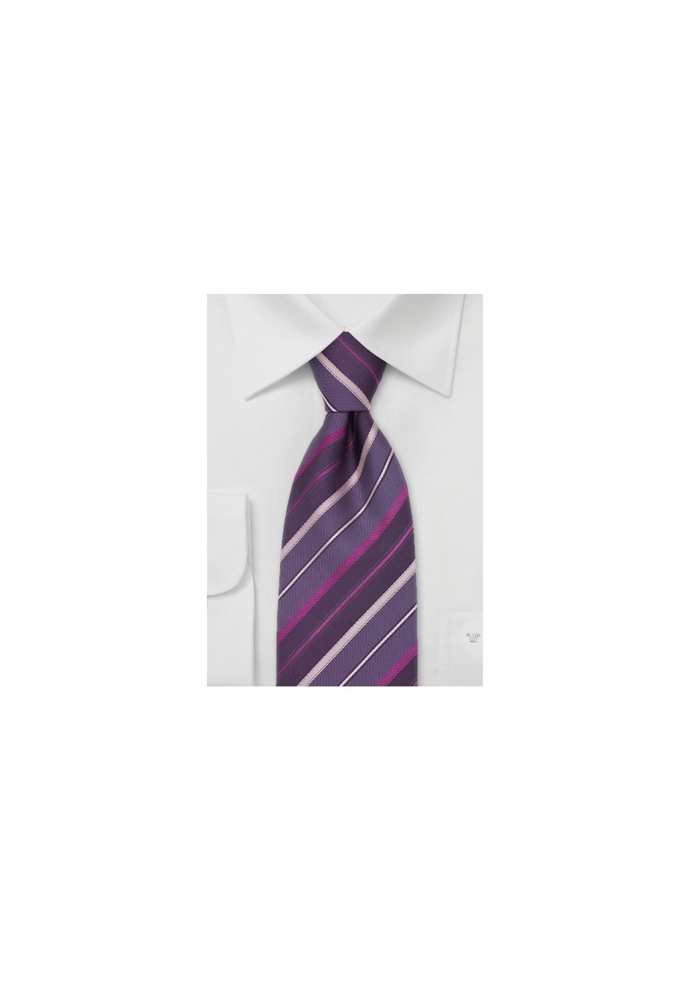 Striped Silk Tie in Lavender, Pink, Purple