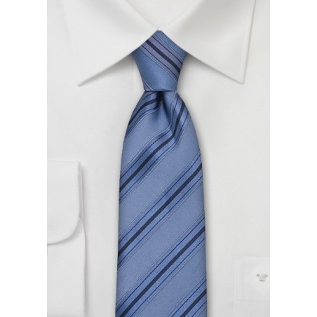 Royal Blue Striped Silk Tie