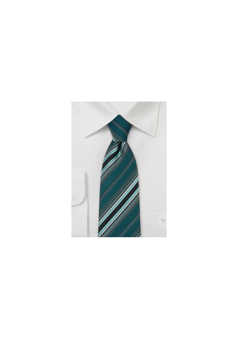 Pine Green Striped Silk Neck Tie