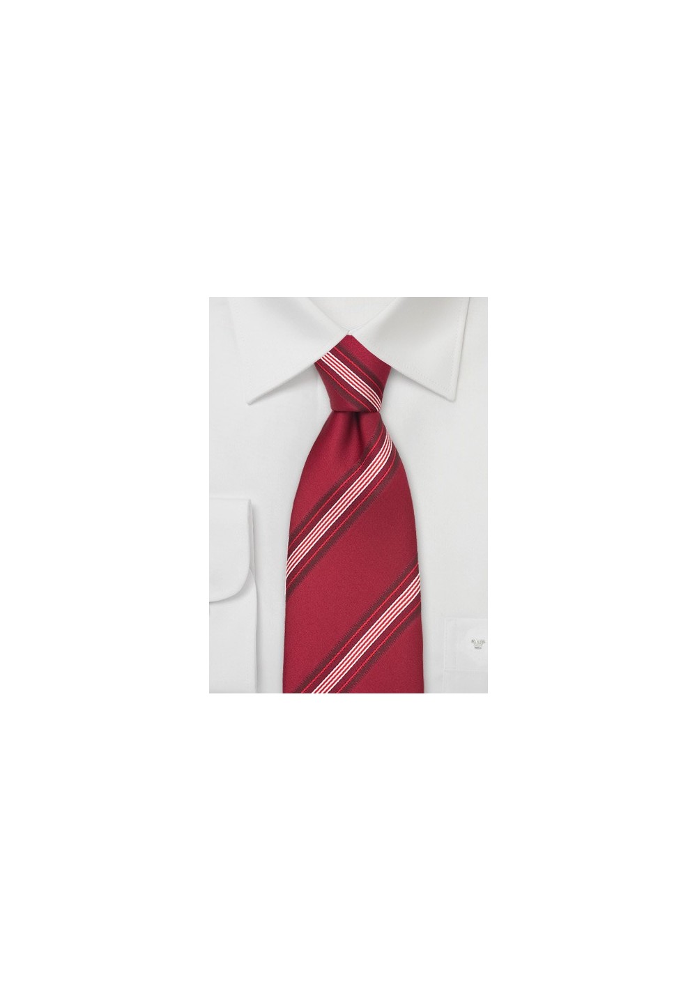 Venetian Red Striped Silk Tie