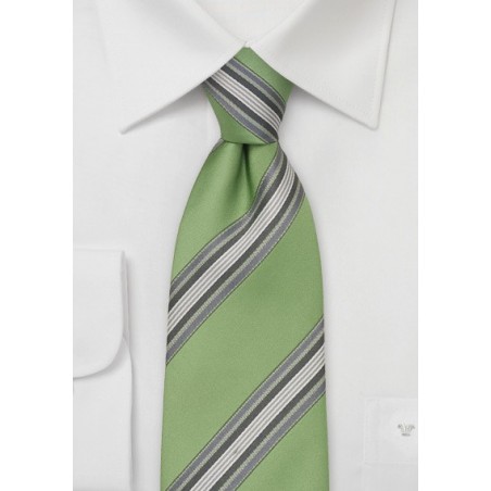 Mint Green Striped Silk Tie