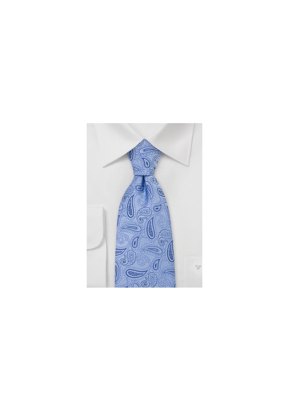 Light Blue Paisley Silk Ties