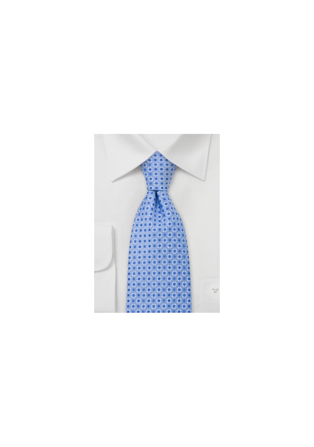 Light Blue Foulard Silk Tie