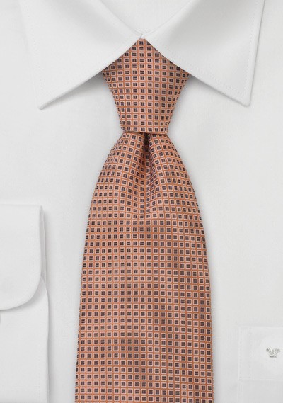 Foulard Silk Tie in Pink Orange