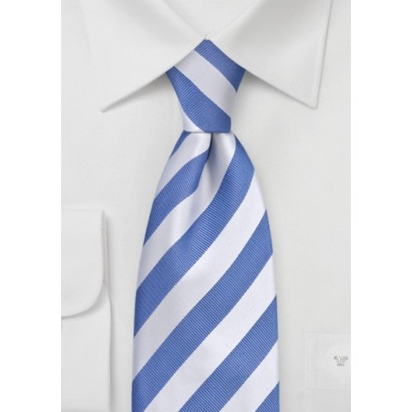 Light Blue and White Striped Kids Tie