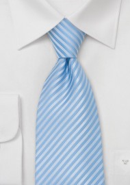 Powder Blue Striped Tie for Kids