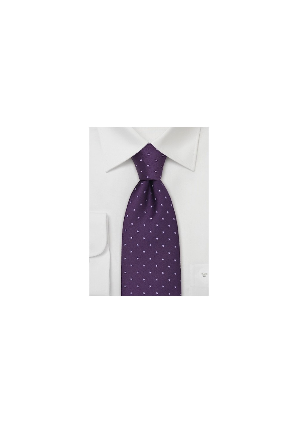 Extra Long Purple Polka Dot Tie