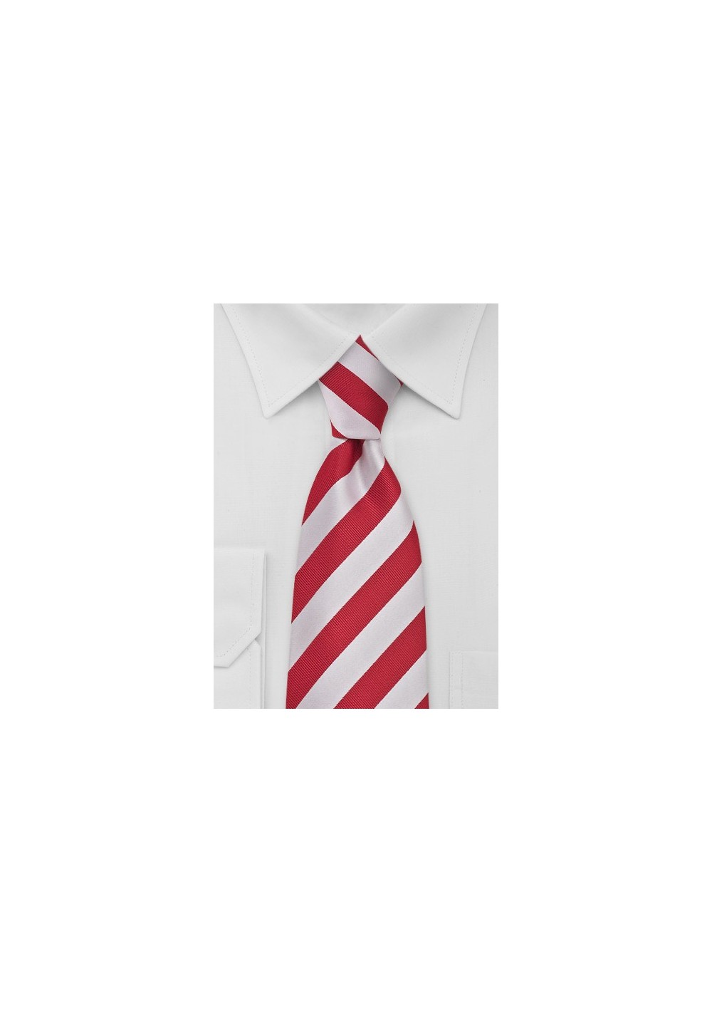 Bright Red and White Tie