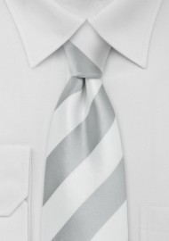 Silver and White Necktie