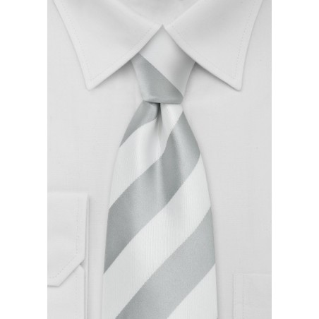 Silver and White Necktie