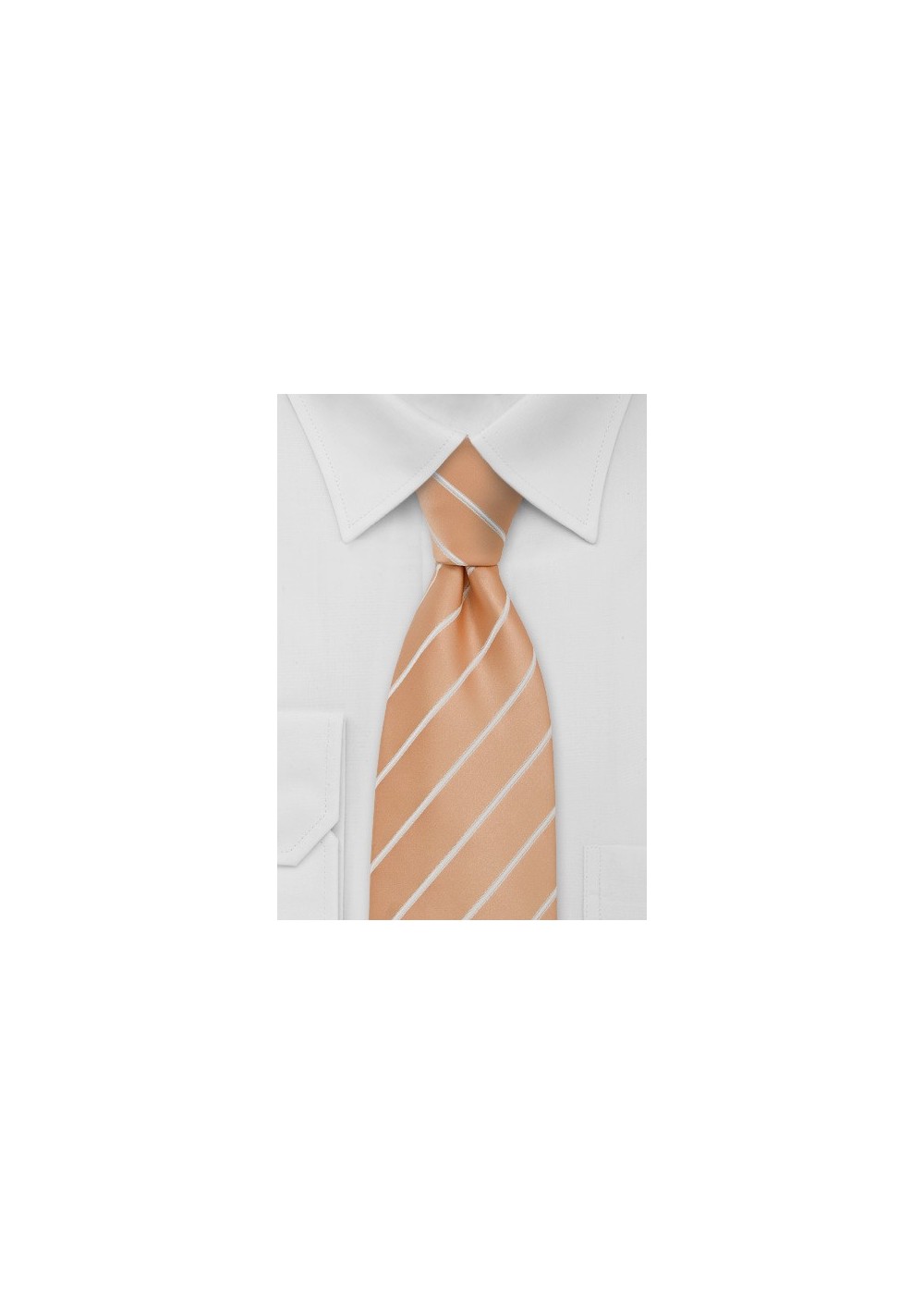 Peach Orange Striped Mens Tie