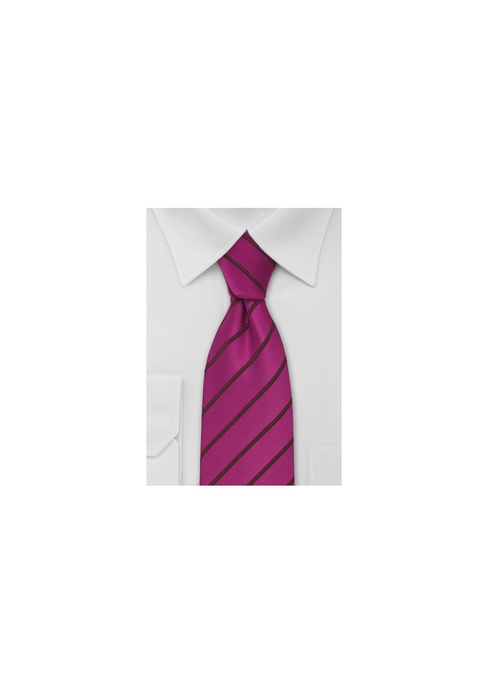 Hot Magenta Striped Mens Tie