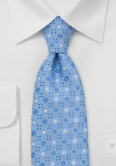 Light Blue Floral Necktie