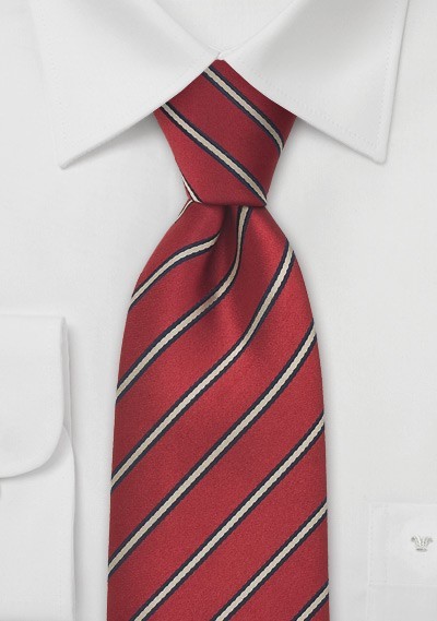 Cardinal Red Striped Necktie