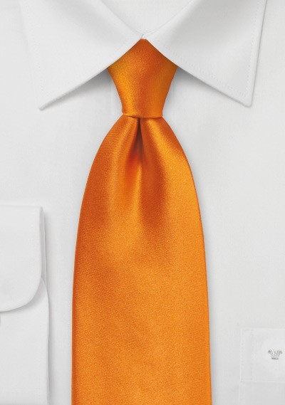 Bright Pumpkin Orange Extra Long Tie