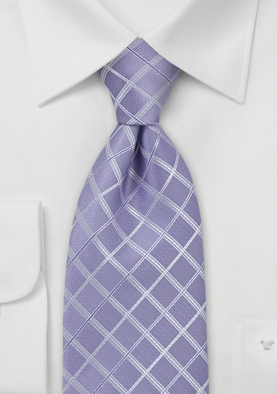 Light Purple Checkered Tie