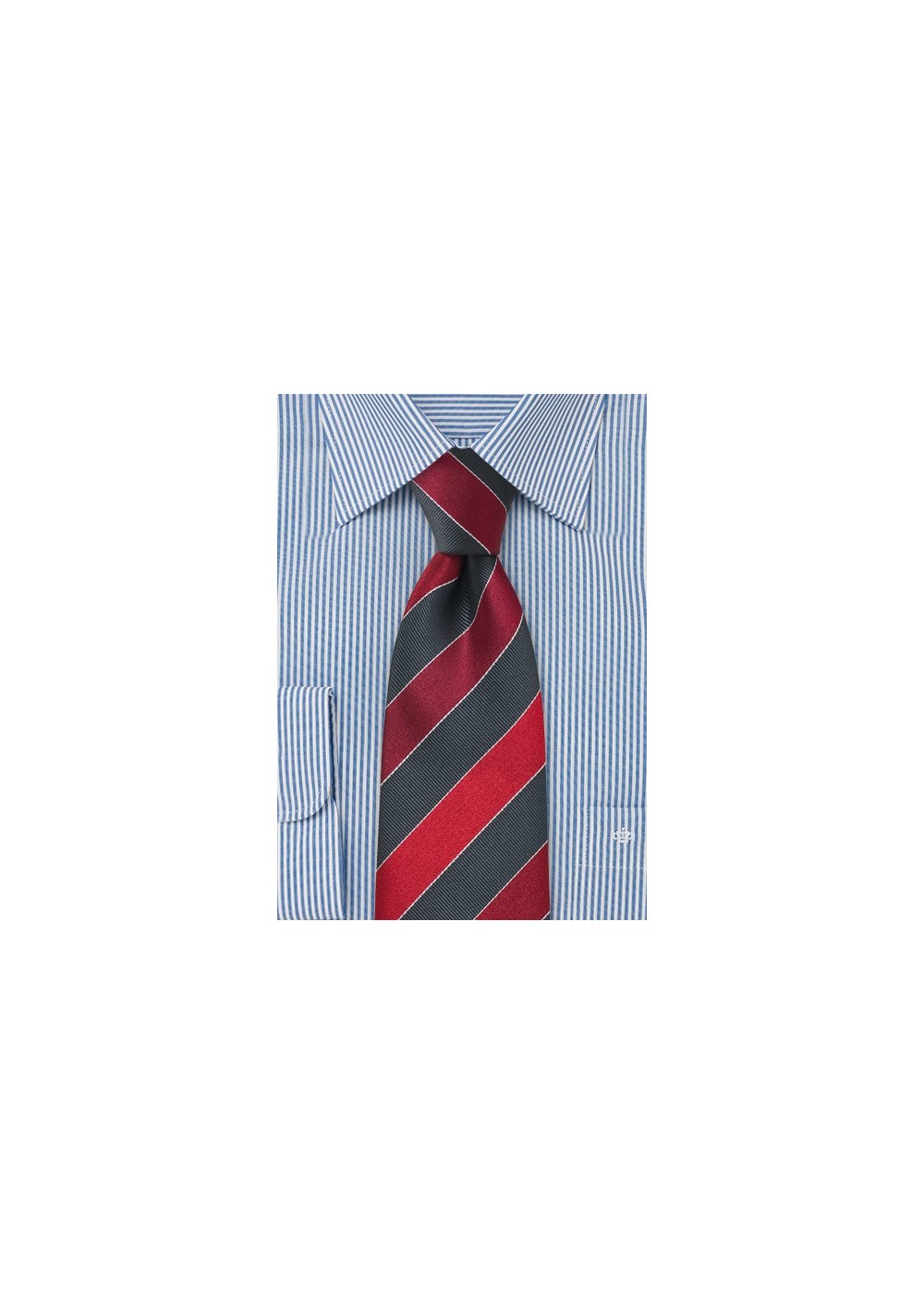 Gray and Cherry Red Necktie
