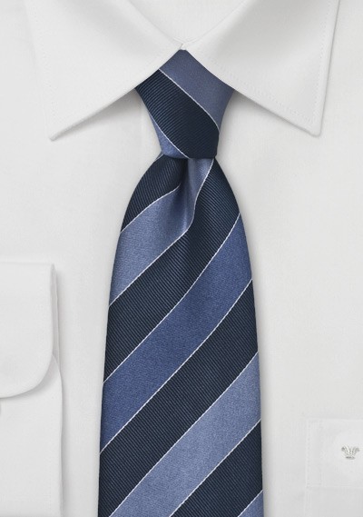Navy and Blue Striped Tie