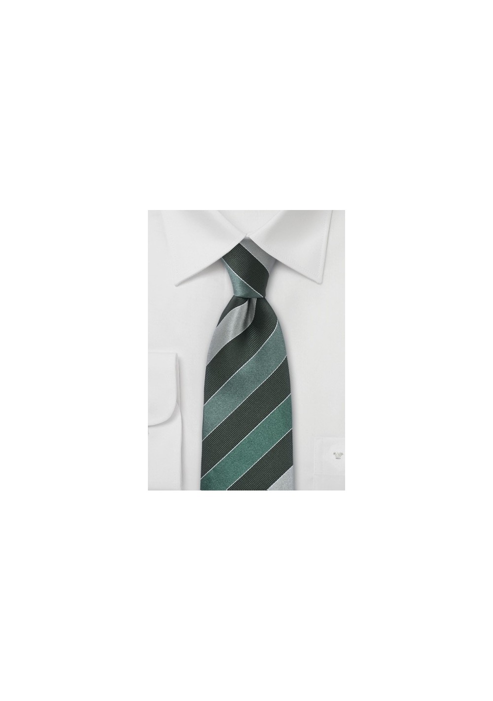 Pine Green Striped Necktie