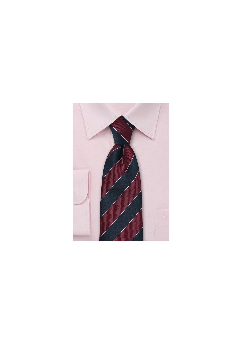 Striped Tie in Burgundy and Blue