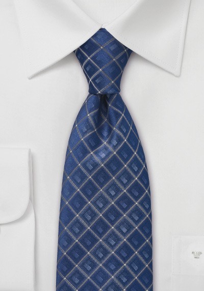 Mens Tie in Royal Blue with Silver | Cheap-Neckties.com