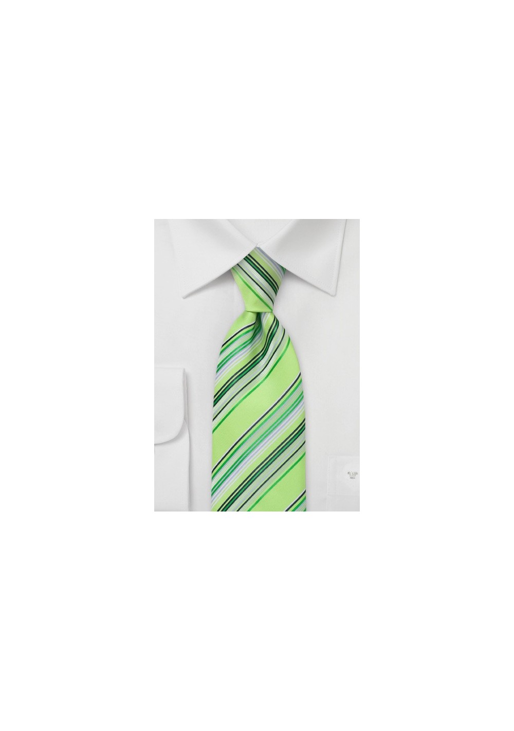 Chartreuse Green Striped Tie
