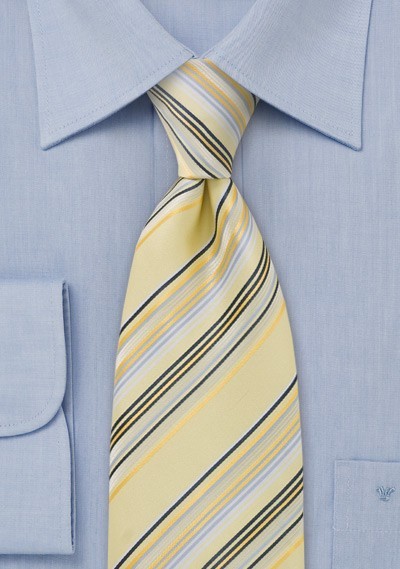 Pastel Yellow Striped Tie