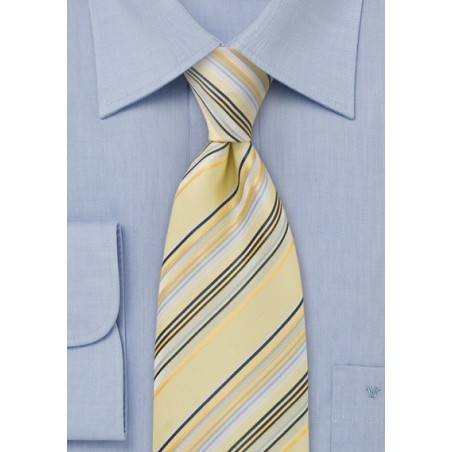 Pastel Yellow Striped Tie