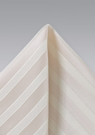 Striped Pocket Silk in Cream