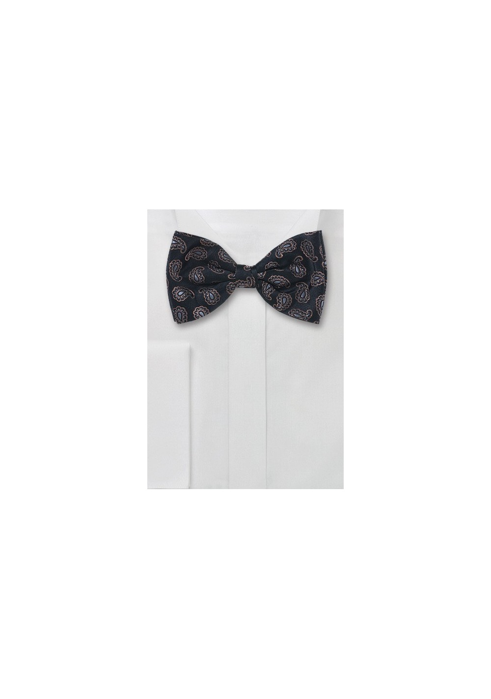 Black Paisley Pattern Bow Tie