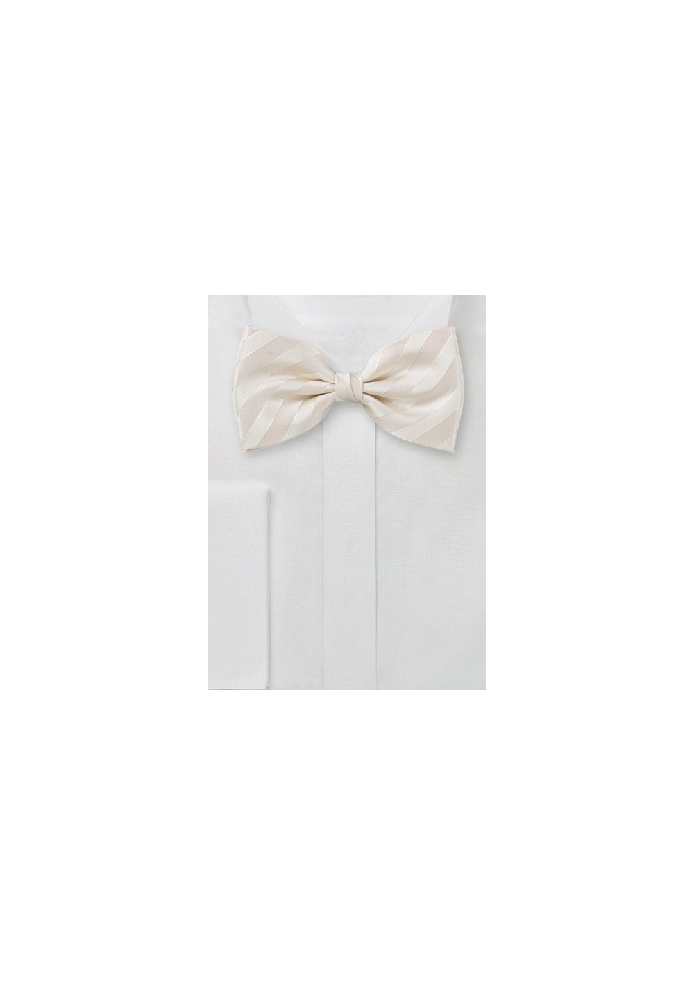 Striped Bow Tie in Cream Color