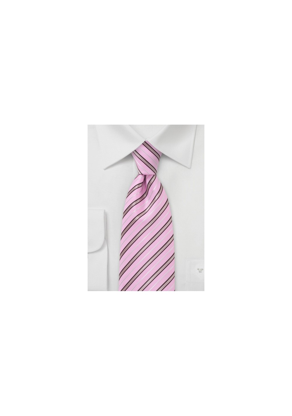 Pink and Copper Striped Tie