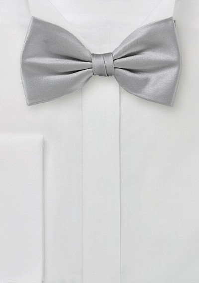 Silk Bow Tie in Festive Silver