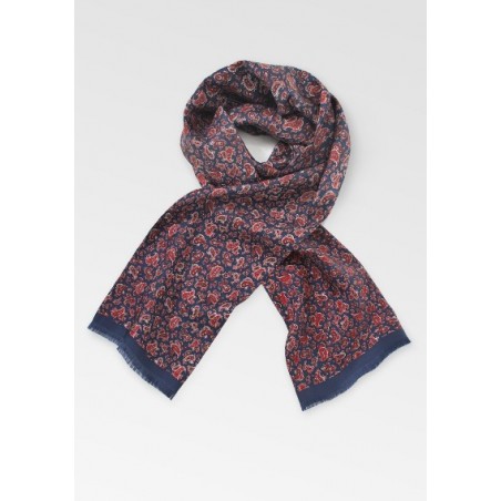 Red and Blue Paisley Scarf