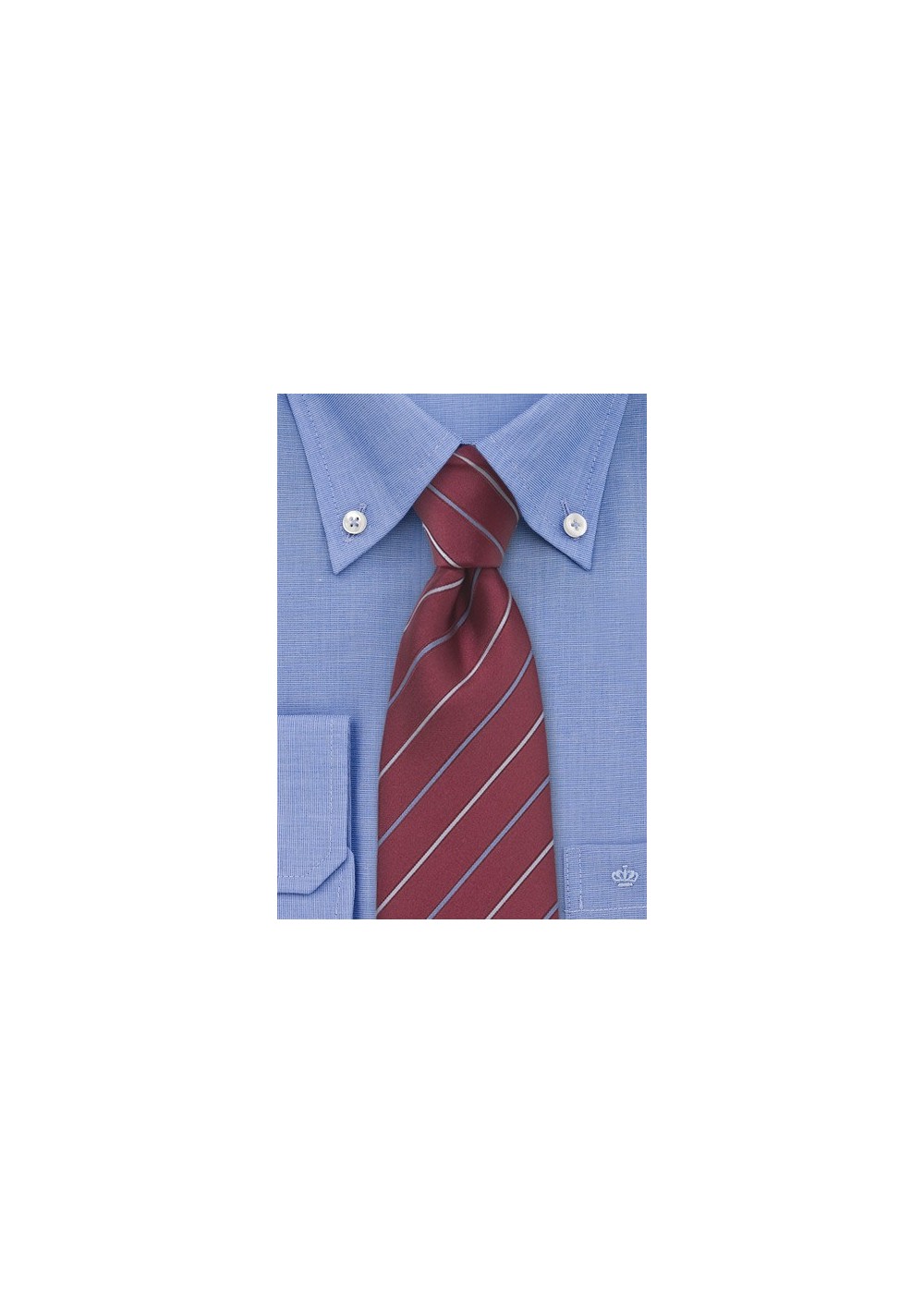 Crimson Red Striped Silk Tie