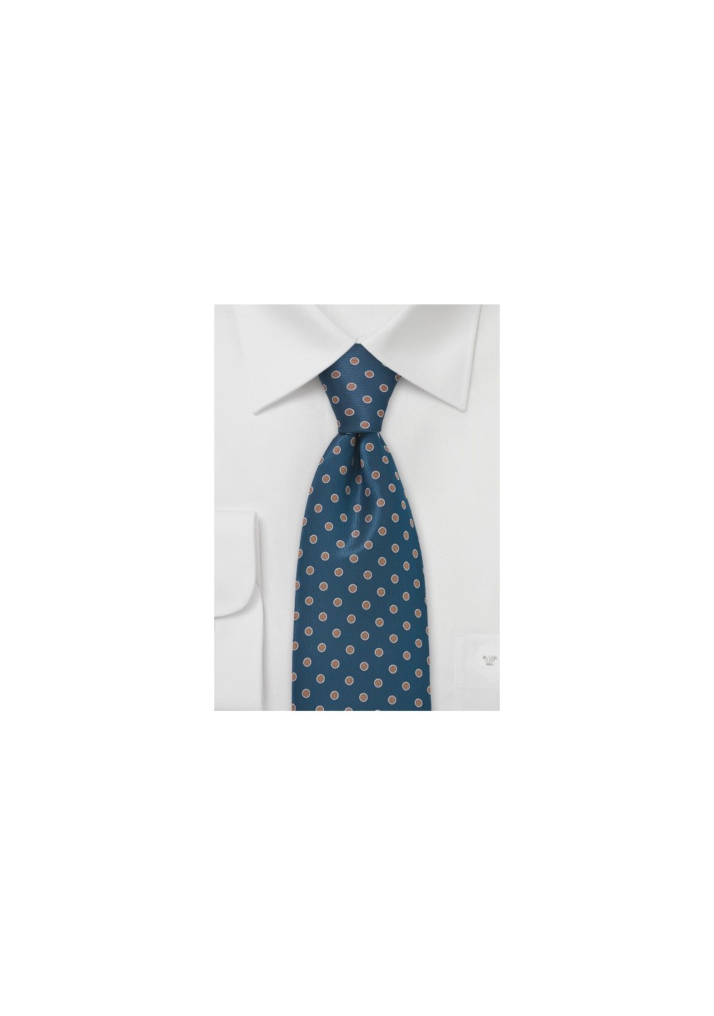 Teal Blue and Copper Dotted Tie