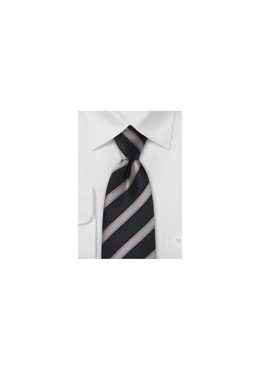 Black and Gold Striped Silk Tie
