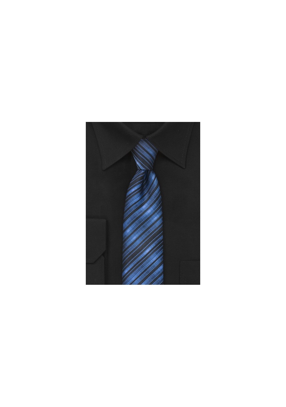 Blue and Black Skinny Tie