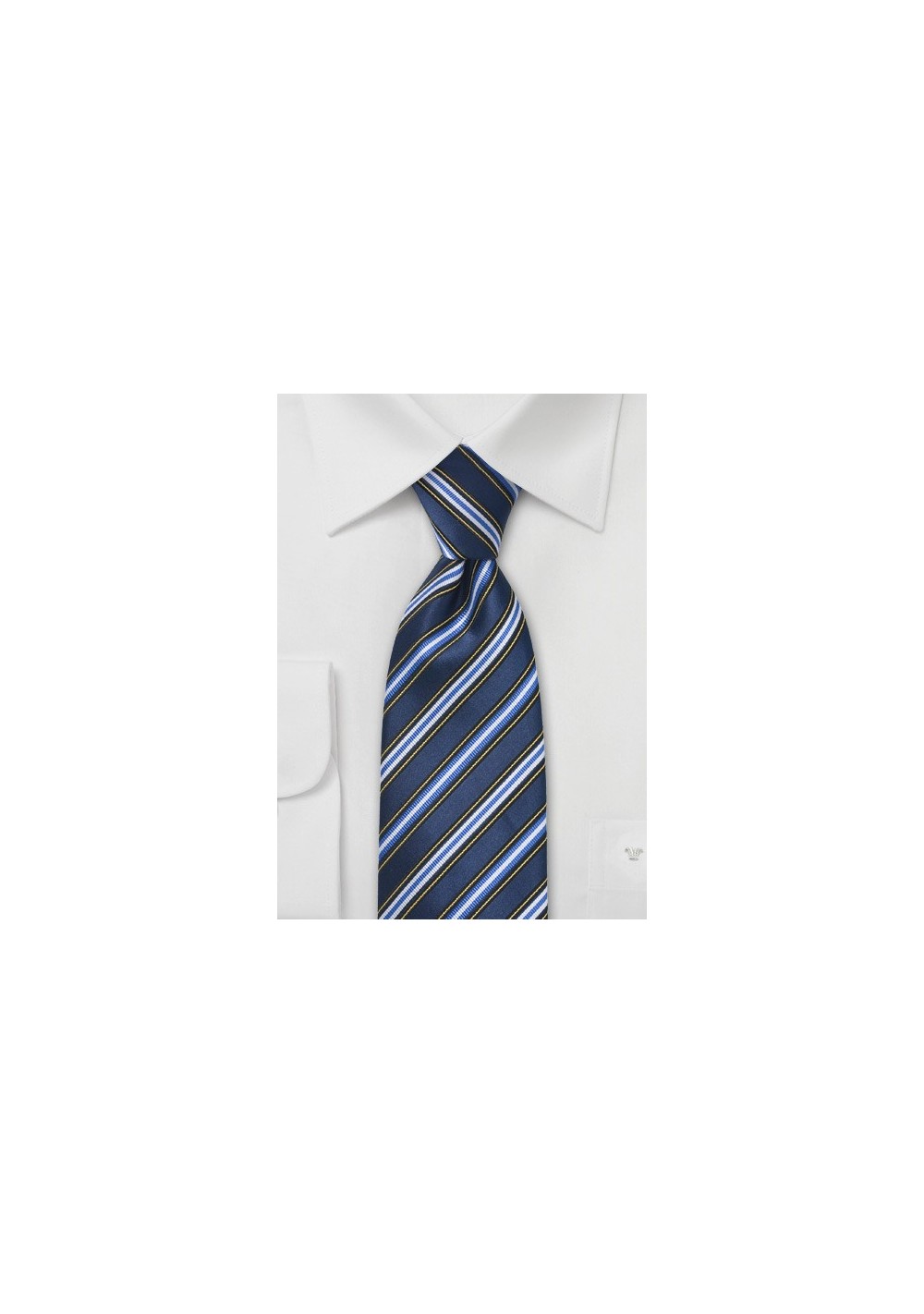 Elegant Navy Blue Striped Tie