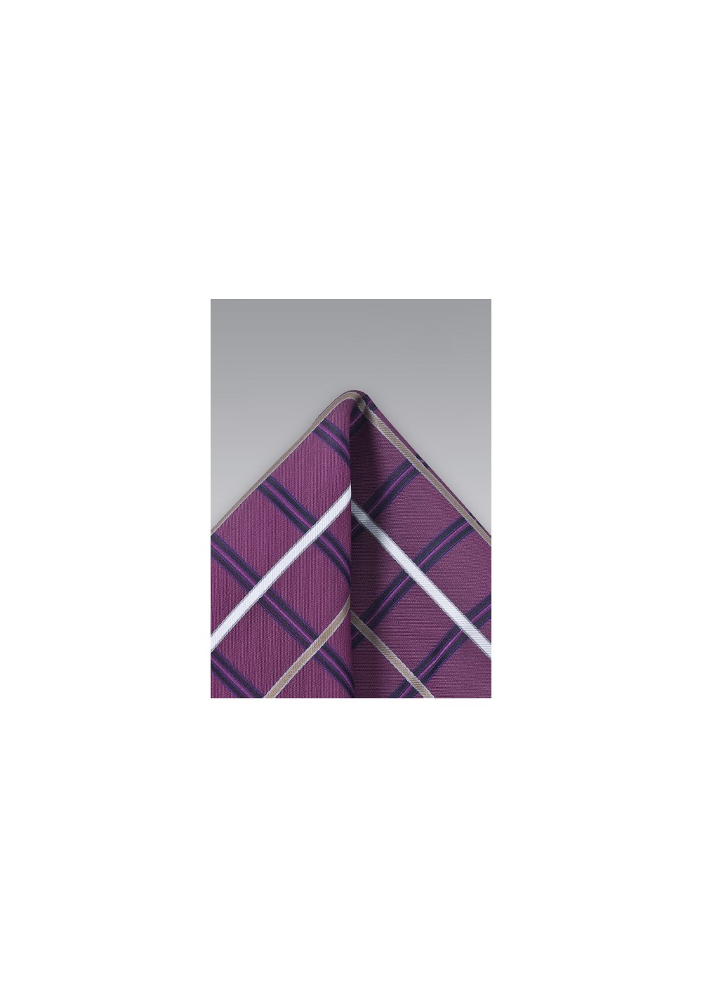 Purple Checkered Pocket Square