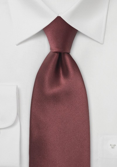 Solid Silk Tie in Chestnut Brown