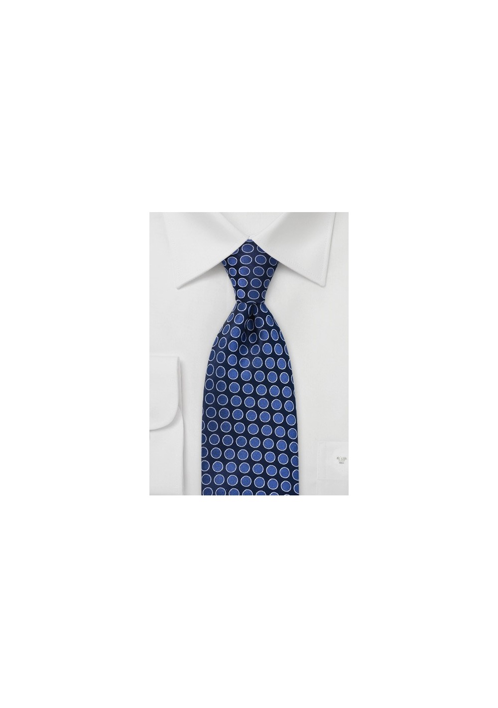 Navy Blue Dotted Silk Tie