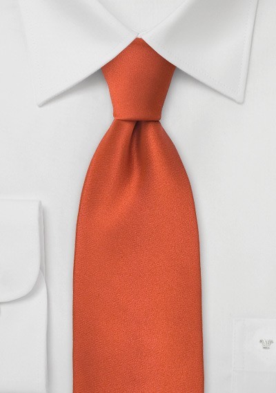 Solid Kids Tie in Persimmon-Orange