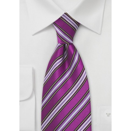 Bright Lavender Striped Tie