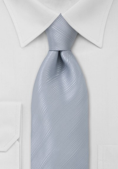 Silver Patterned Mens Tie