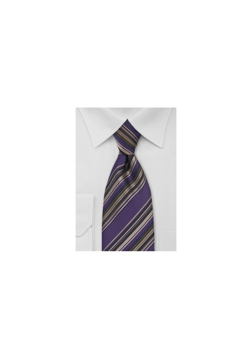 Purple and Brown Striped Tie