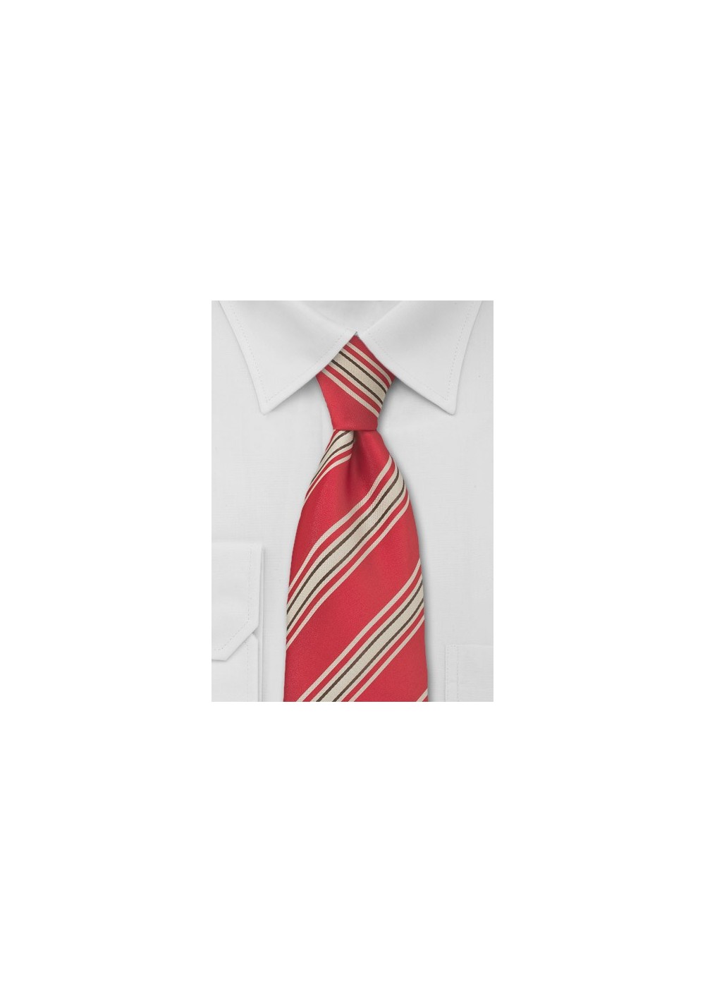 Red and Tan Striped Tie