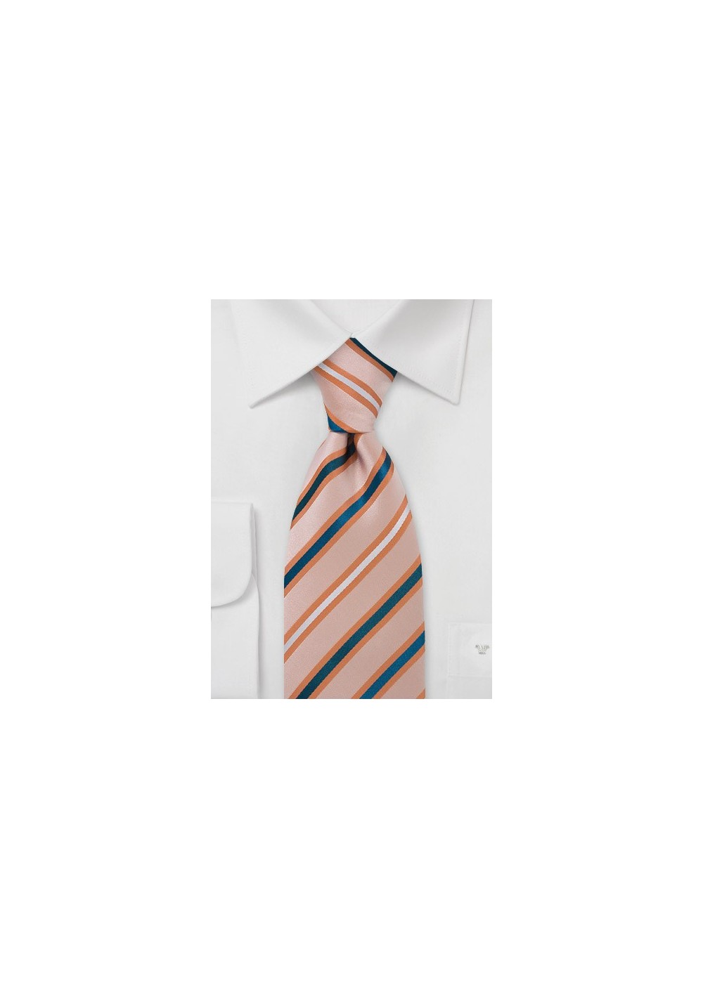 Peach and Blue Striped Tie