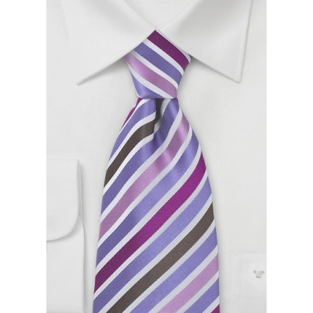 Silk Tie in Pink, Purple, Brown