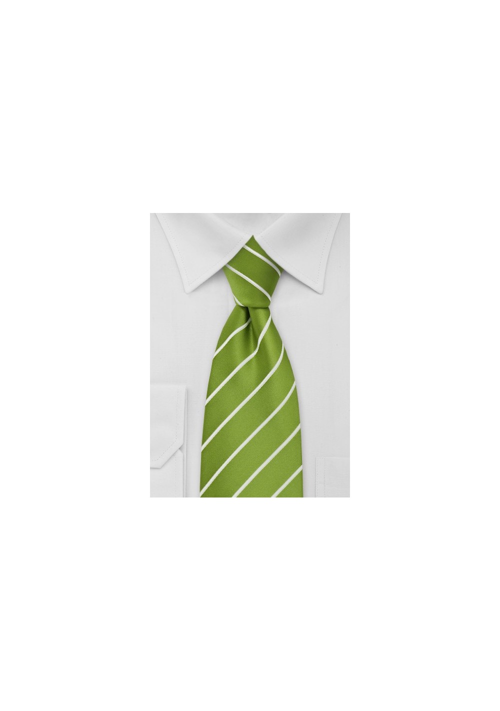 XL Chartreuse Green Striped Tie